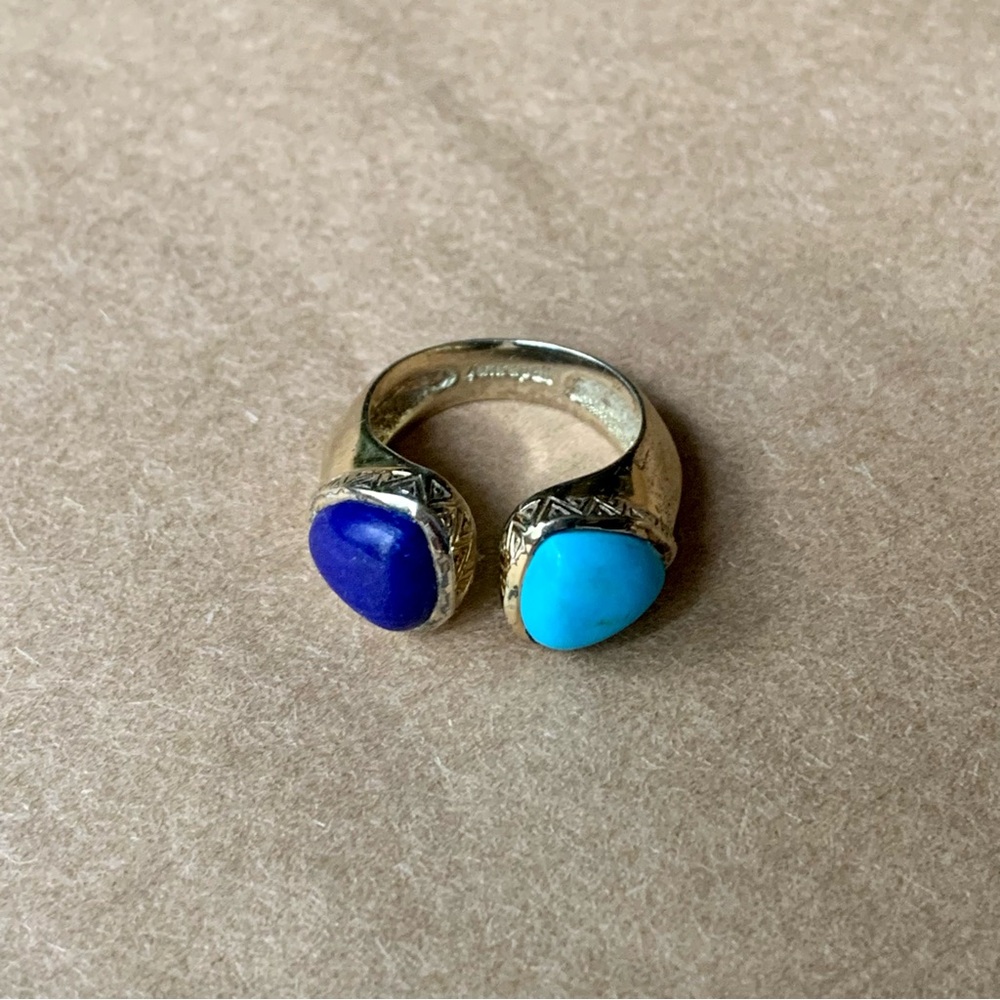 Amrapali Blue Lapiz Turquoise Silver Ring